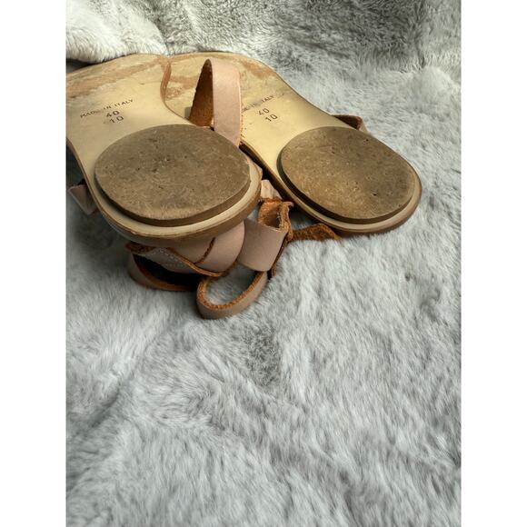 Mercanti Fiorentini Silver Brown Leather Strappy Sandals Italy Size 40 / US 10 - Picture 11 of 12